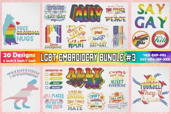Reviewing LGBTQ Embroidery Bundle 3 for Merch