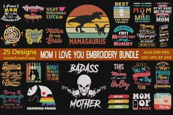 Reviewing the I Love You Mom Embroidery Bundle